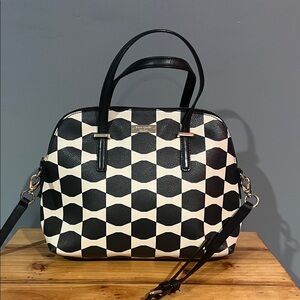 Kate Spade Black and White Geometric Satchel